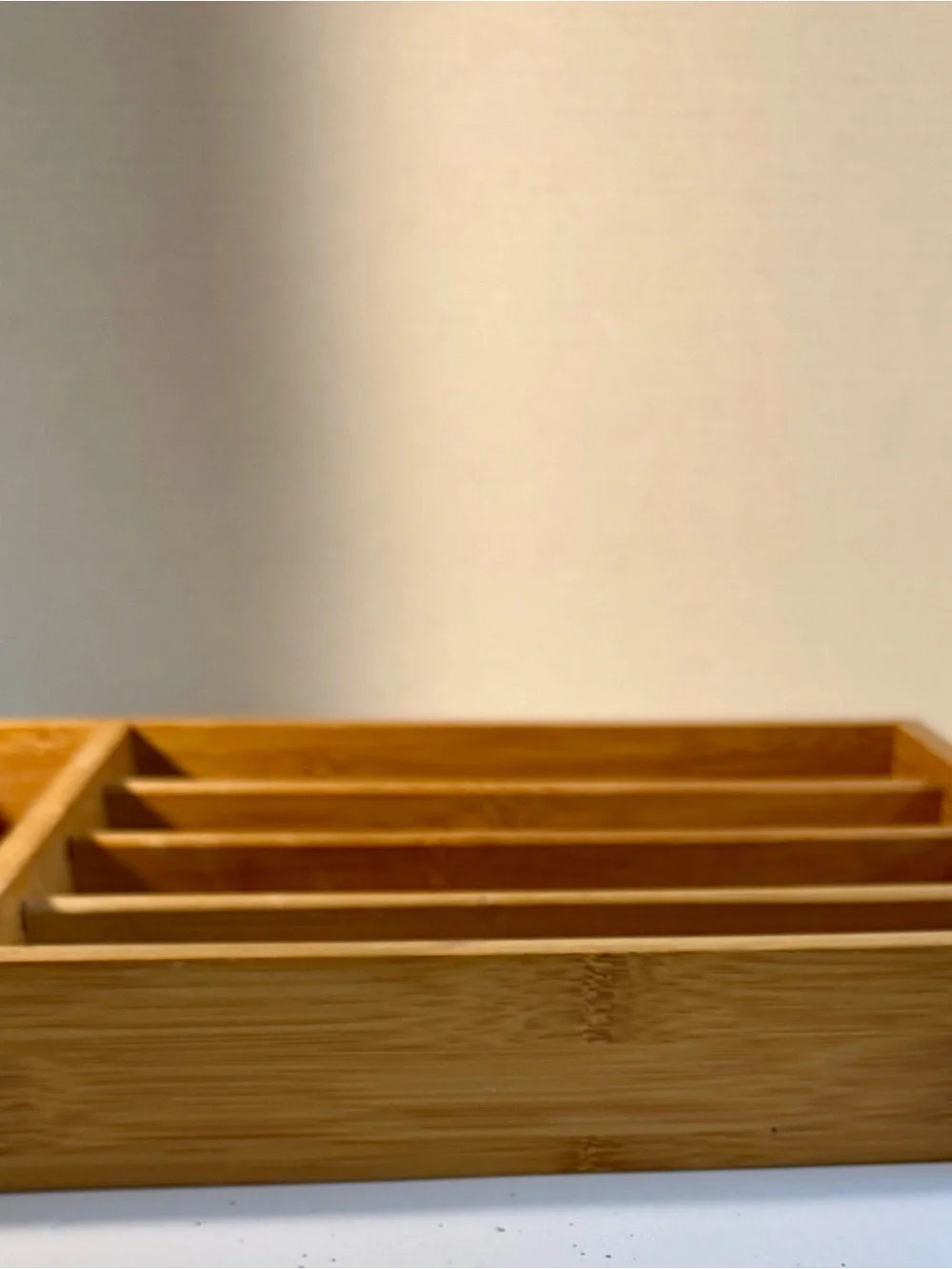 Crate&Barrel Bamboo Utensil and Cutlery Organizer - Natural Brown